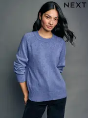 Blue Premium 100% Lambswool Crew Neck Jumper (E16185) | $38