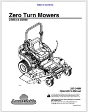 Landpride Zero Turn Mower ZSR54 & ZSR60 Owner Manual 64 pages 2021 357-344M