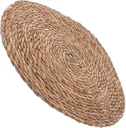 SEWOART Round Rattan Rug Pet Blanket Stylish Dog Mat for Crate Small Pet Furniture Protector Easy Care Machine Washable Cozy Sleeping Surface for Puppies and Cats