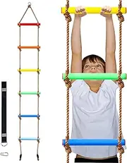 Perantlb 6.8ft Climbing Rope Ladder for Kids or Adult - Climbing Game for Swing Accessories - Tree House, Playground, Play Set for Boys Children