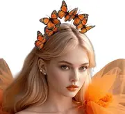 [KorViSHOW] Butterfly Headbands Fascinators Hat for Women - Monarch Butterfly Headpiece Tea Party Headwear Kentucky Derby Hats