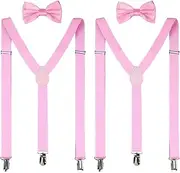 [Naturahand] Suspender Bow Tie Set for Men Y Shape Adjustable Wedding Costume Y Shape Suspenders and Bow Tie Set Cosplay Party