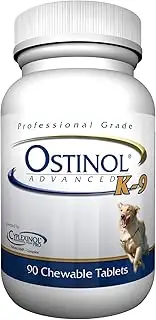 Ostinol Advanced K-9. Dogs Bone & Joint Supplement. Stem Cell Activation Certified. Bio Active Protein Complex for Maintaining Mobility and Joint Function. 90 Chewable Bone-Shaped Tablets