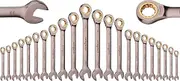 HORUSDY Ratchet Spanner, 24MM Metric Wrench Ratcheting Combination Wrenches 72-Teeth, Cr-V Constructe Nickel Plating (One Piece 24mm)