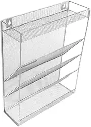 DOITOOL 1 Set Multi Layer Wall File Organizer for Office Space Saving Hanging File Holder Lightweight Metal Folder Rack with Easy Installation for Efficient Document Storage and Modern