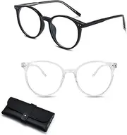 Pack of 2 Blue Light Filter Glasses, Blue Light Filter, Glasses Bag, A Good Viewing Experience and Bending Effectively Tiredness, Blue Light Blocking, Suitable for Going Out, Driving, Working, black