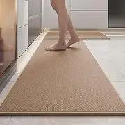 Non Slip Kitchen Runner Rug, Absorbent Kitchen Floor Mat for Sink, Comfort Cushioned Anti Fatigue Standing Mat for Entryway, Bathroom, Office, Home (Brown, 44 x 150cm)