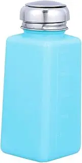 5pcs Industrial Bottle Gel Nail Polish Remover Reusable Water Bottle Chemical Pump Bottle Push Down Clear Water Bottle Pump Bottle Blue Plastic