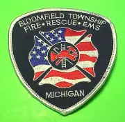 BLOOMFIELD MICHIGAN MI FIRE/RESCUE 4 1/4" FIRE DEPT PATCH FREE SHIPPING!