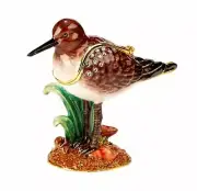 Sandpiper Bird Trinket Box, jeweled, enameled, NIB - Beauty!