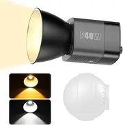 xioaue LED Video Light 40W Bi-Color COB Photographic Studio Light 2500K-6500K 5000mAh for Live Streaming Commercial Photography