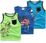 [Coralup] Little Boys Girls Unisex Tank Top Cami Shirts 3 Pack Tanks Set