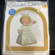 1980 Vintage Leisure Arts Canvas Capers Princess Dick Martin Plastic Yarn Kit