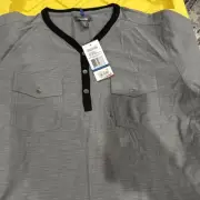Kenneth Cole Reaction Shirt Double Front Pocket Size Men XL Gray Black