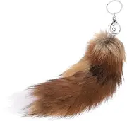 [Abaodam] 2pcs Tail Keychain Fairy Tail Pom Pom Keychain Car Pendant Faux Fox Tail Fur Tail Keyring Fluffy Keyring Fluffy Tail Keyring Fur Key Ring Fur Tail Key Ring Animal Ornament Black