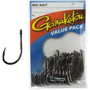 Gamakatsu Big Bait Fishing Hooks 25 Pack Sizes 1/0 to 10/0