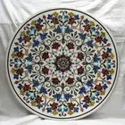 2' round Marble dining coffee side center corner hall Inlay Table lapis Style