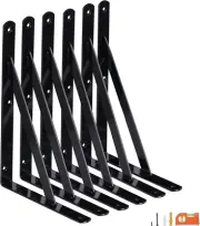 6-Pack 12 Inch Heavy Duty Shelf Brackets, Large Wall Bracket for Floating Shelve