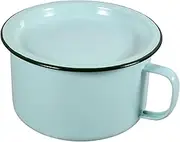OHPHCALL Retro Enameled Noodle Bowl with Lid Instant Ramen Container for Home Restaurant and Dorm Use Microwave Safe Tableware for Soup and Noodles