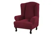 Living Room Stretch Wingback Chair Cover Spandex Fabric Wingback Armchair Covers-Red