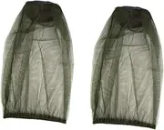 Mosquito Head Nect 10pcs Bite Netting Cap for Hiking Hunting and Travel Green