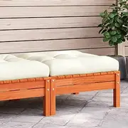 Generic Garden Footstool with Cushion Wax Brown Solid Wood Pine