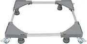 ORFOFE Adjustable Washing Machine Base Stand 4 Stainless Steel Tubes 360-degree Locking Wheels Fridge Base Stand for Most Washers