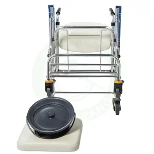均佳 JCS-208 鋁合金可收合有輪洗澡便器椅 便器椅 可收合 馬桶椅 洗澡椅