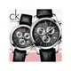 瑞士CK手錶 Calvin Klein 國隆 K0K28161_K0K27161 黑 卡爾文克萊恩_三眼計時皮革錶帶_石英情人對錶_一年保固_開發票