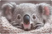 ZRYSMY Doormat Koala Scarf Closeup Funny Cute Front Doormat Doormat for Outdoor Indoor Entrance Low Profile Non-Slip Floor Mats for Home Decor 20” x 32”