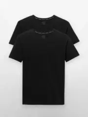Calvin Klein Men's Modern Cotton Stretch Crew Neck T-Shirt 2-Pack Black Size S