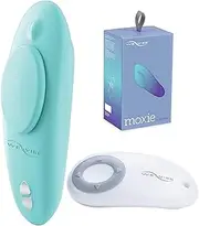 We-Vibe Moxie Wearable Panty Vibrator for Women - Clitoral Stimulator with 10 Vibration Modes - App Controlled & Whisper Quiet - Rechargeable & Waterproof Adult Toys for Couples - Aqua
