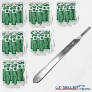 60 Pcs Scalpel Blades #20 #21 #22 #23 #24 #25 + FREE Scalpel Handle #4 Graduated