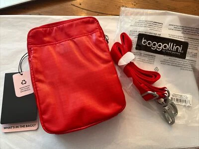 NWT baggallini Modern Take Two RFID Crossbody Red