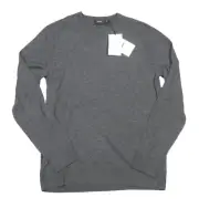 Theory Men's Charcoal Grey Harman Riland Wool Blend Crew-Neck Pullover Sweater