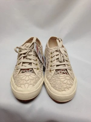 Superga Women's 2750 Cotmacramew Fashion Sneaker Beige 7.5 NIB SOOAOWO