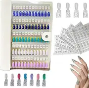 Magnetic Nail Swatches Book, 120/180/240 Nail Color Display Book, Magnet Blank Nail Organizer Storage, with Transparent Nails, Nail Art Salon Design Display Booklet for Manicurist (White,240Pc)