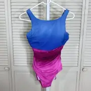 NWT MIRACLESUIT® x Talbots Regatta One Piece Ombre Tie Dye Swimsuit Size 8