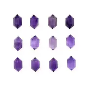 [WHOLESALE] NATURAL AMETHYST DOUBLE TERMINATED CARVED POINT LOOSE GEMSTONE