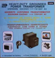 220V to 110V (100W) Step Down Transformer (Euro to NA)