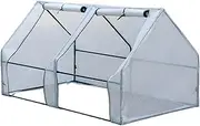 Portable Mini Greenhouse, TOPIND Greenhouses for Outdoors with Dual Large Zipper Doors & Ground Stakes, Waterproof & UV Protected Plastic Green House (White(120x61x60cm))