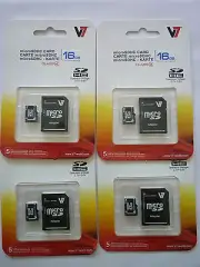 4 x V7 16GB microSDHC VAMSDH16GCL4R - NEW!!