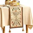 Elegant Italian Rustic Linen Table Runner 12" x 87" for Dining & Parties