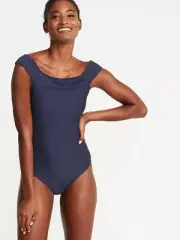 Old Navy Textured Off-the-Shoulder Swimsuit for Women Navy Tall M #219316