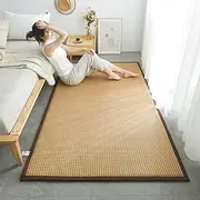 Japanese Floor Futon Mattress,0.78''Thick Rattan Tatami Sleeping Mat Foldable Traditional Japanese Floor Futon Mattresses for Meditation Yoga Zen(Light brown,32x79inch)