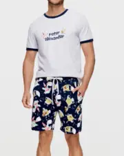NEW PETER ALEXANDER MENS NICKELODEON SPONGEBOB TEE & NAVY SHORTS SET XXL $149.90