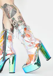 [Club Exx] Dazed Deputy Holographic Boots