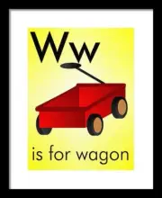 W is for Wagon - Art Print Home Decor Wall Art - Flashcard (frame not included)