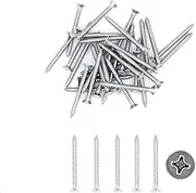 50X NUZAMAS 14G*80 304 Stainless Steel Self-Tapping Screws - Cross Flat Countersunk Head Miniature Wood Screws (ST6.3 * 80)