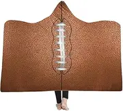 Reliable Hibuyer Oversized Soccer Pattern Hooded Sherpa Blanket Soft Printed American Football Fans Cloak
